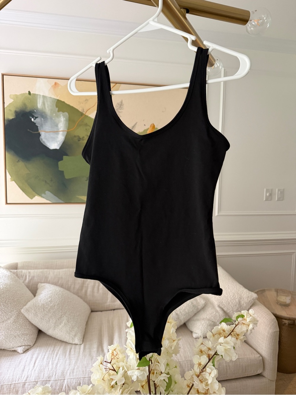 Set of 2 - 1 Black / 1 White Scoop Neck Bodysuit- Women Intimates